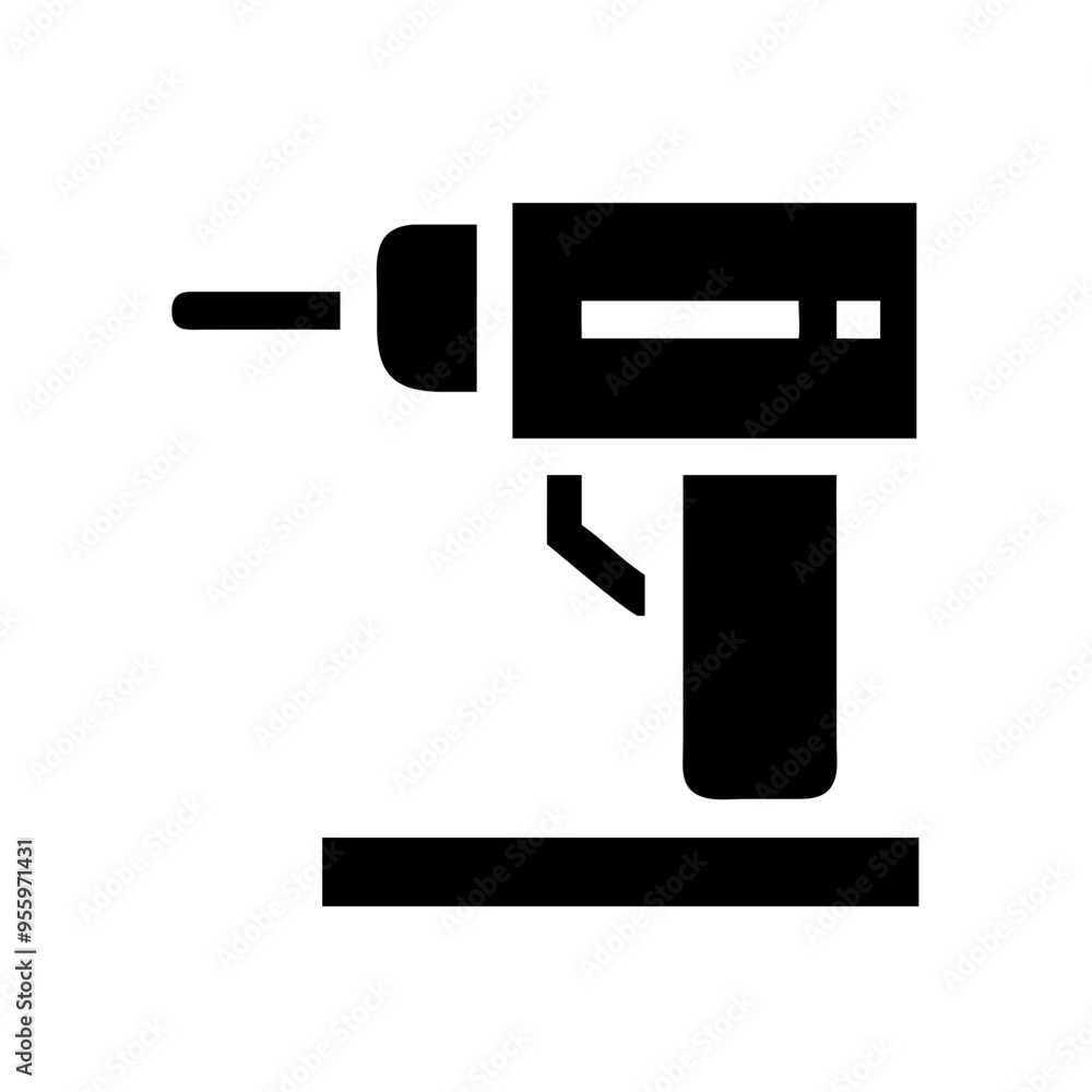 A drilling machine icon representing a tool used in manufacturing and construction for creating precise holes in various materials like metal A drilling machine icon representing a tool used in manufacturing and construction for creating precise holes in various materials like metal