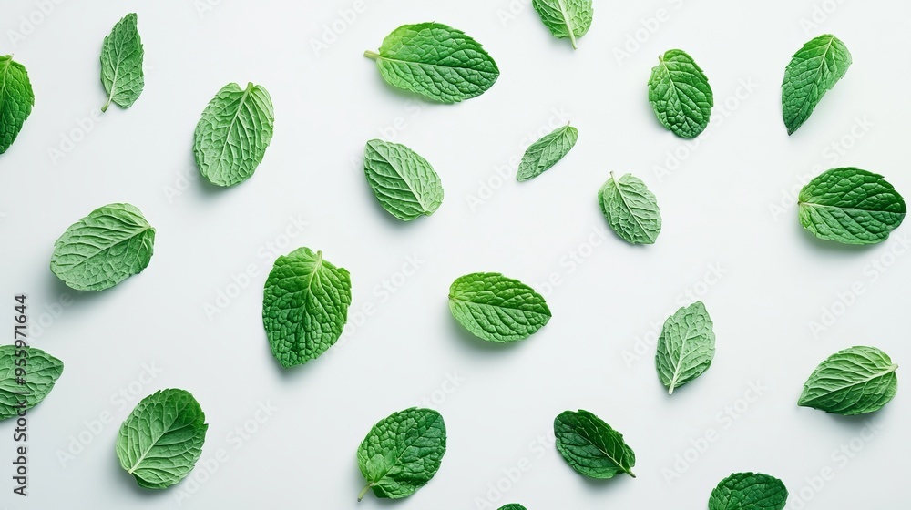 Mint on white Mint on white