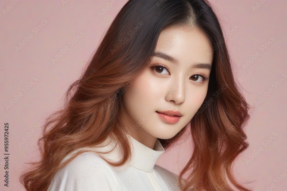 Beautiful Fashion Model with Flawless Skin and Sensual Lips Beautiful Fashion Model with Flawless Skin and Sensual Lips