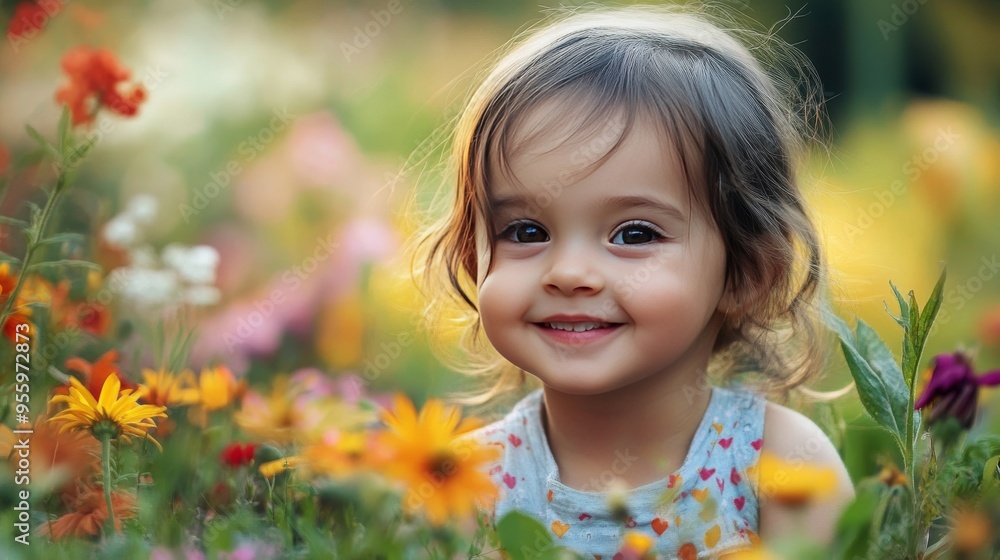Joyous girl frolics in nature Joyous girl frolics in nature
