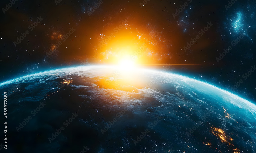 Fototapeta premium graphics of space, planets, and astronauts on a white background.