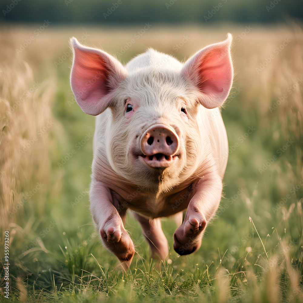 pig in a field pig in a field