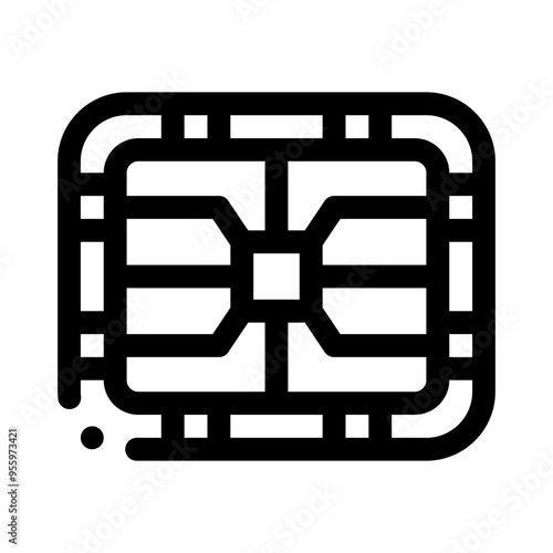 credit card chip line icon