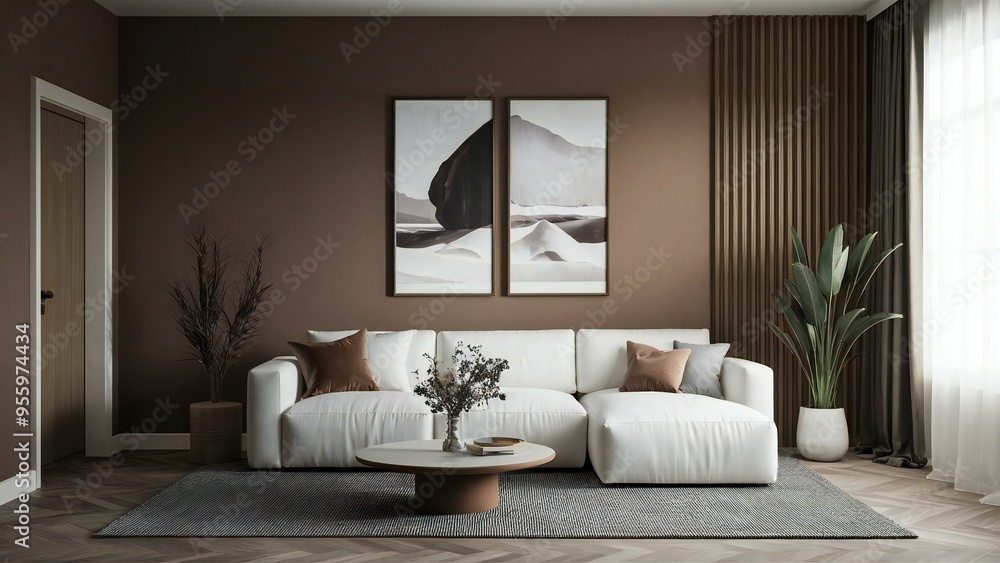 Fototapeta premium modern living room with sofa