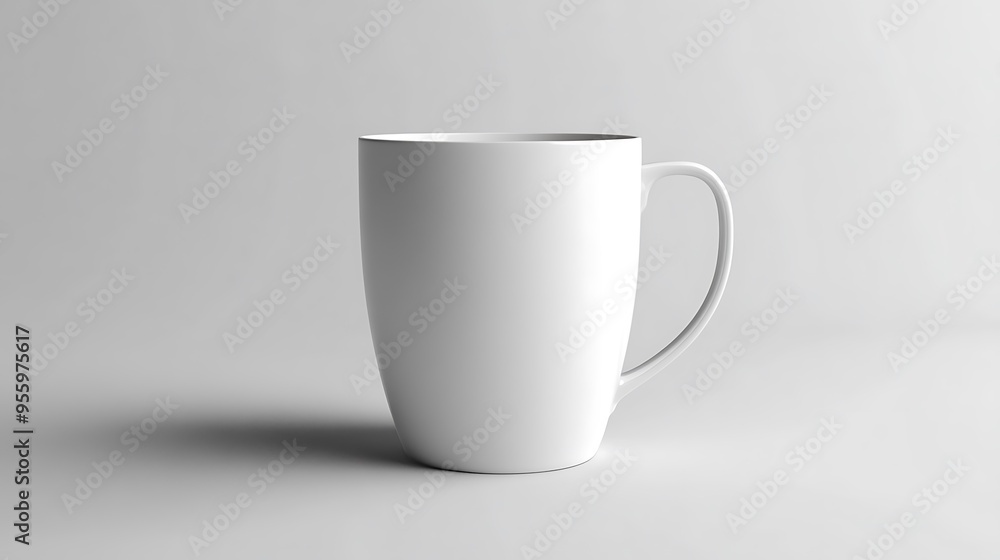 White Mug Mockup on a White Background White Mug Mockup on a White Background