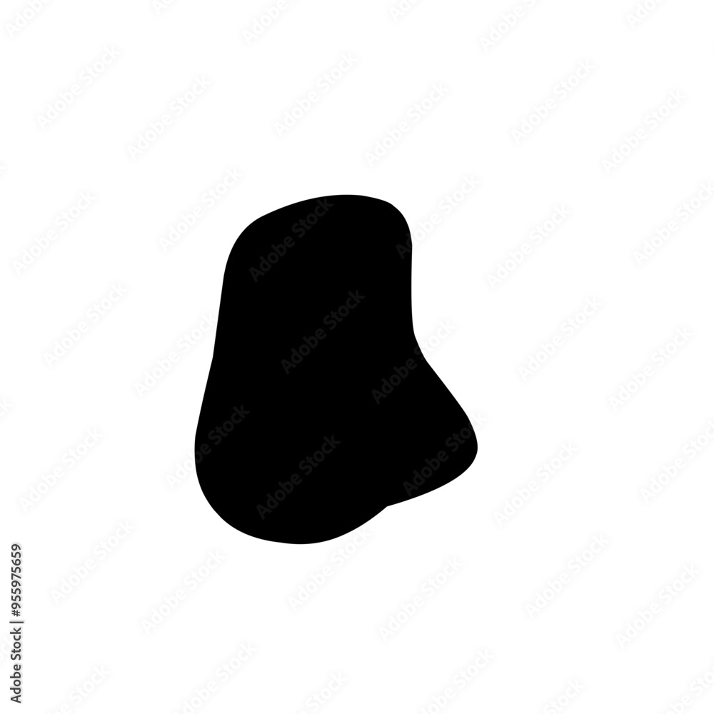 black abstract blob shape