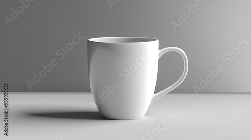 White Mug Mockup on a White Background