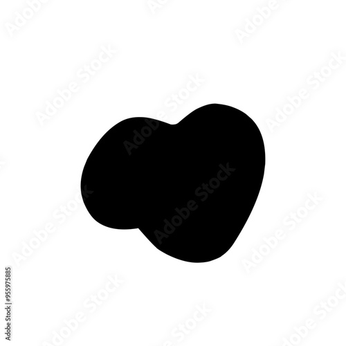 black abstract blob shape