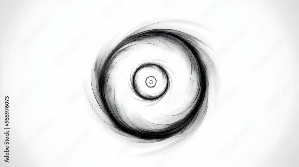 Abstract Black and White Spiral Design Abstract Black and White Spiral Design