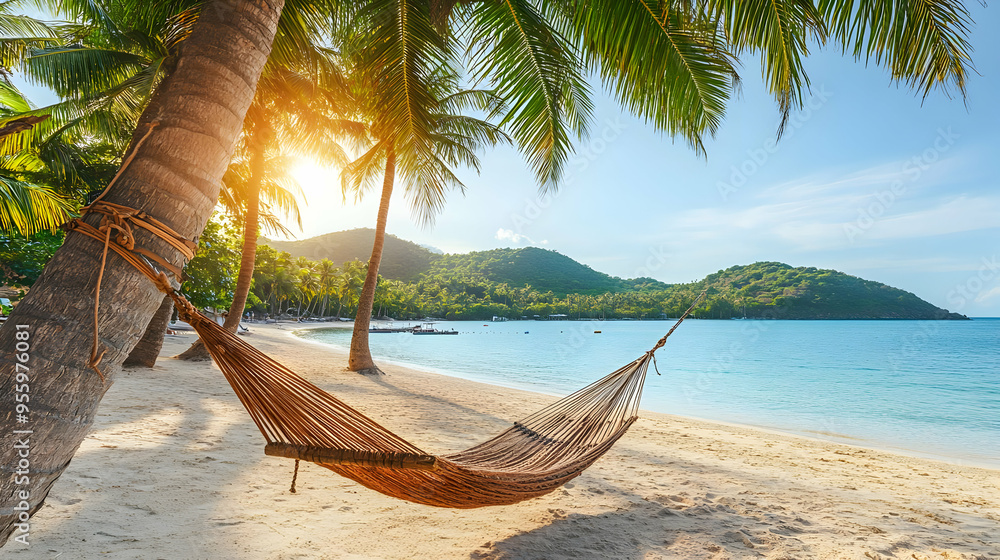 Tropical Beach Hammock Relaxation Paradise Tropical Beach Hammock Relaxation Paradise