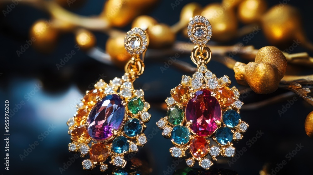 Dazzling Gemstone Earrings in Gold Setting Showcase Luxury and Elegance Dazzling Gemstone Earrings in Gold Setting Showcase Luxury and Elegance