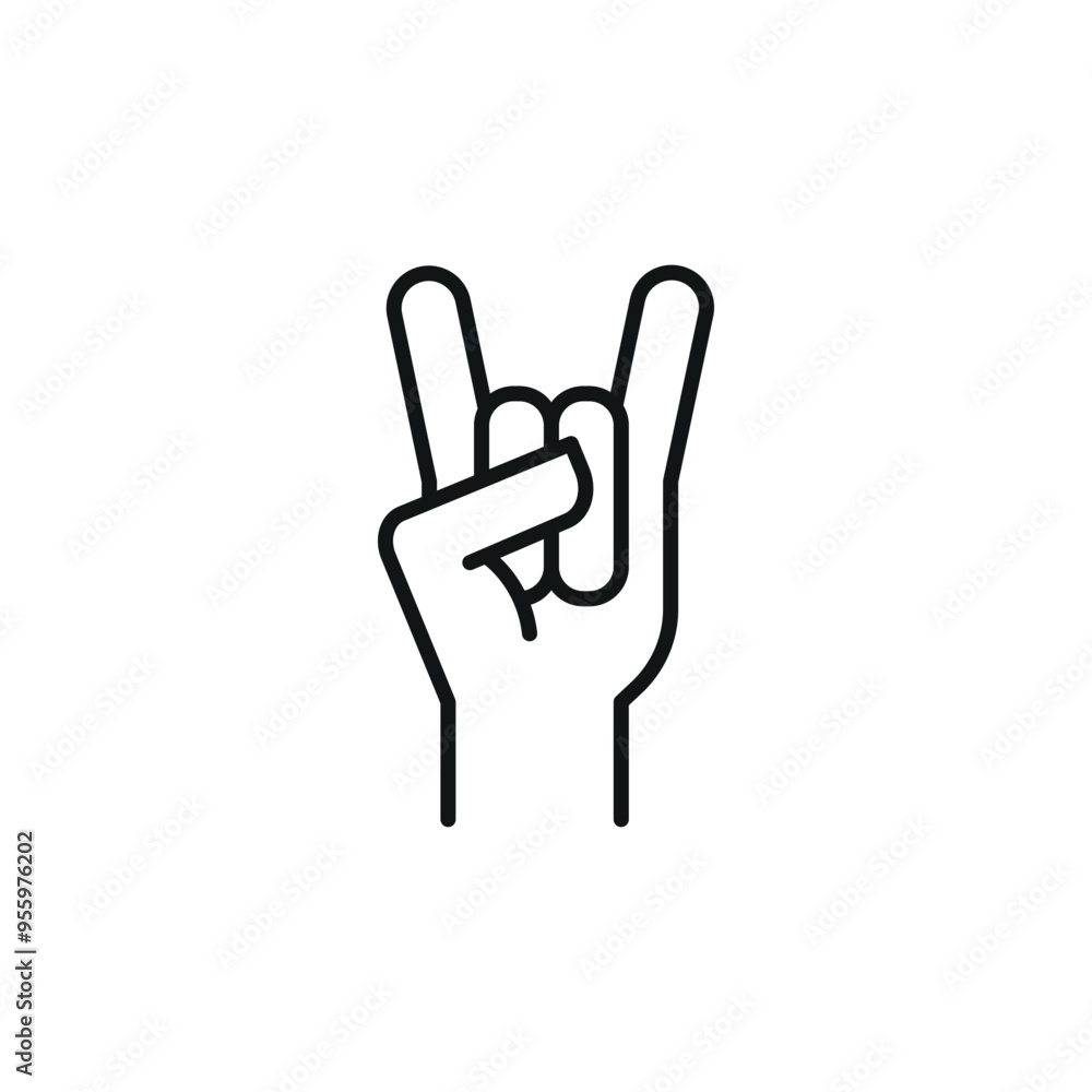 Rock On Hand Gesture icon. Simple rock on hand gesture icon for social media, app, and web design. Vector illustration Rock On Hand Gesture icon. Simple rock on hand gesture icon for social media, app, and web design. Vector illustration