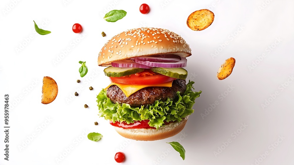 burger and fries burger and fries