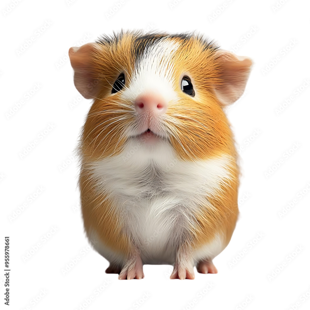 Cute Guinea Pig Sitting on Transparent Background, Adorable Pet with Big Eyes Cute Guinea Pig Sitting on Transparent Background, Adorable Pet with Big Eyes