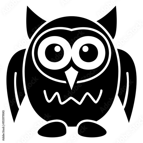 owl glyph icon