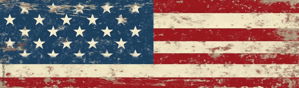 Obraz premium American Flag Graphic Design with Stars and Stripes in Red, White, and Blue