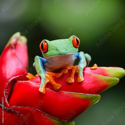 Nature's Vibrant Gem: The Red-Eyed Tree Frog"