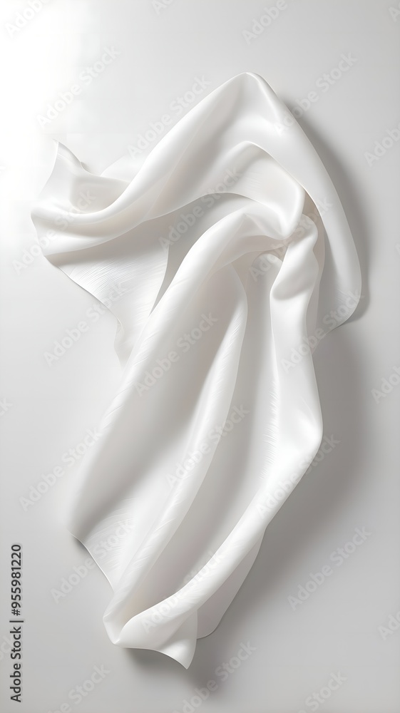 white silk fabric Floating Elegant White Fabric on Neutral Background white silk fabric Floating Elegant White Fabric on Neutral Background