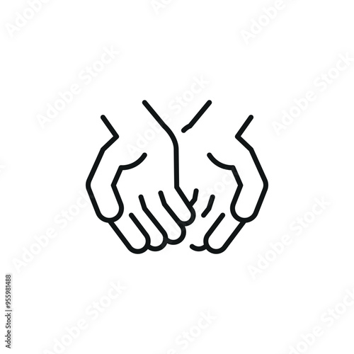 Open Hands icon. Simple open hands icon for social media, app, and web design. Vector illustration