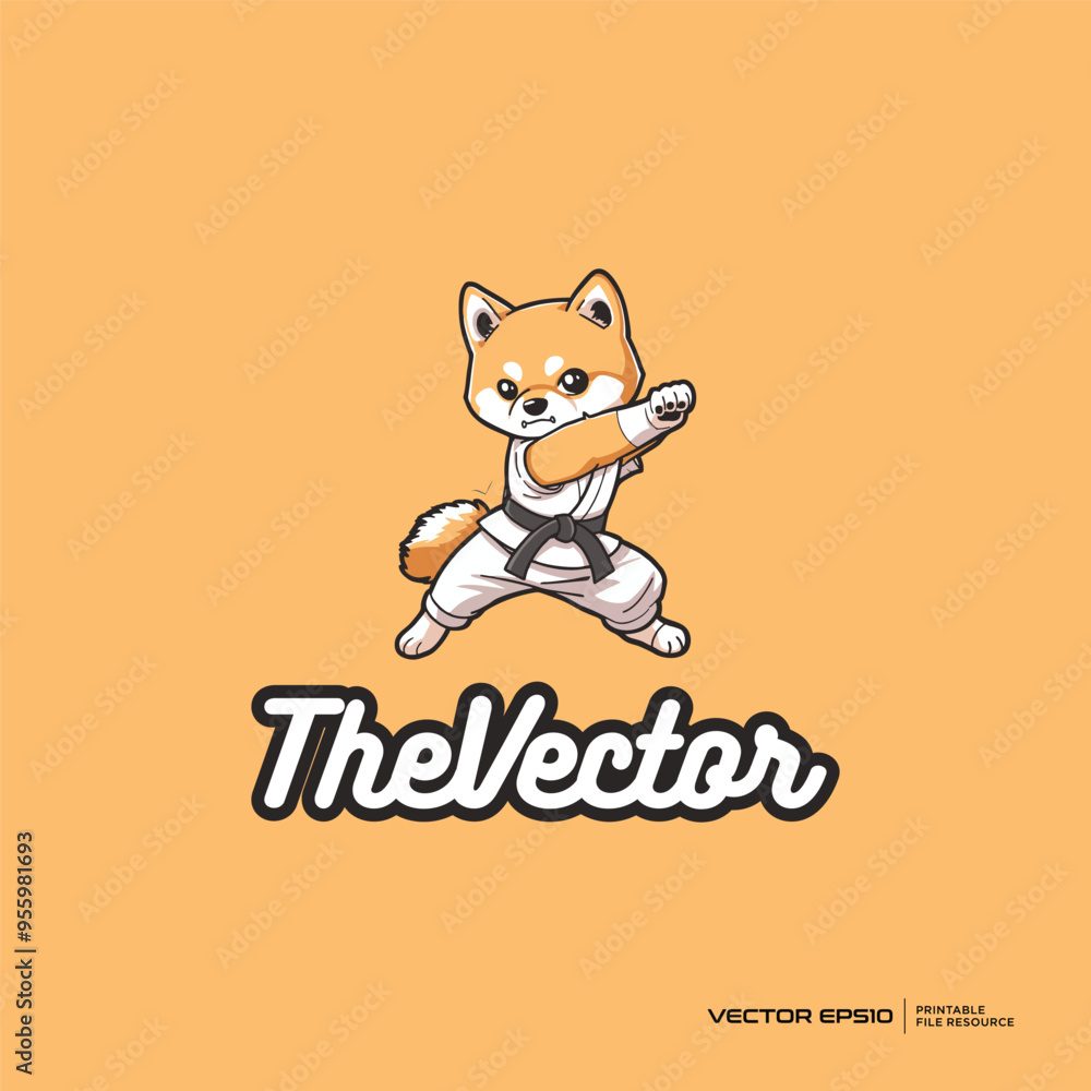 Kungfu dog logo, vector, mascot, character, cartoon, illustration, eps10 Kungfu dog logo, vector, mascot, character, cartoon, illustration, eps10