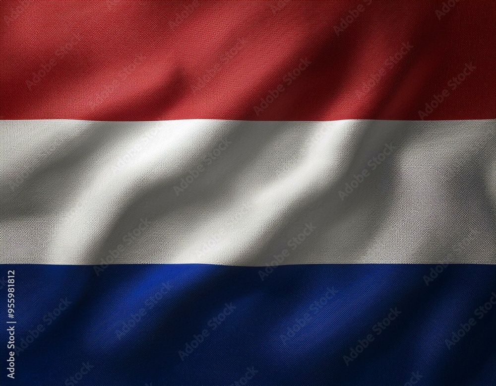 Fototapeta premium 3d illustration of fluttering flag of Netherlands texture