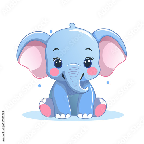 Elephant Cute Small Cartoon Baby Animal Character

