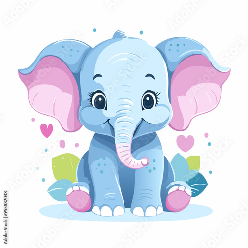 Elephant Cute Small Cartoon Baby Animal Character
