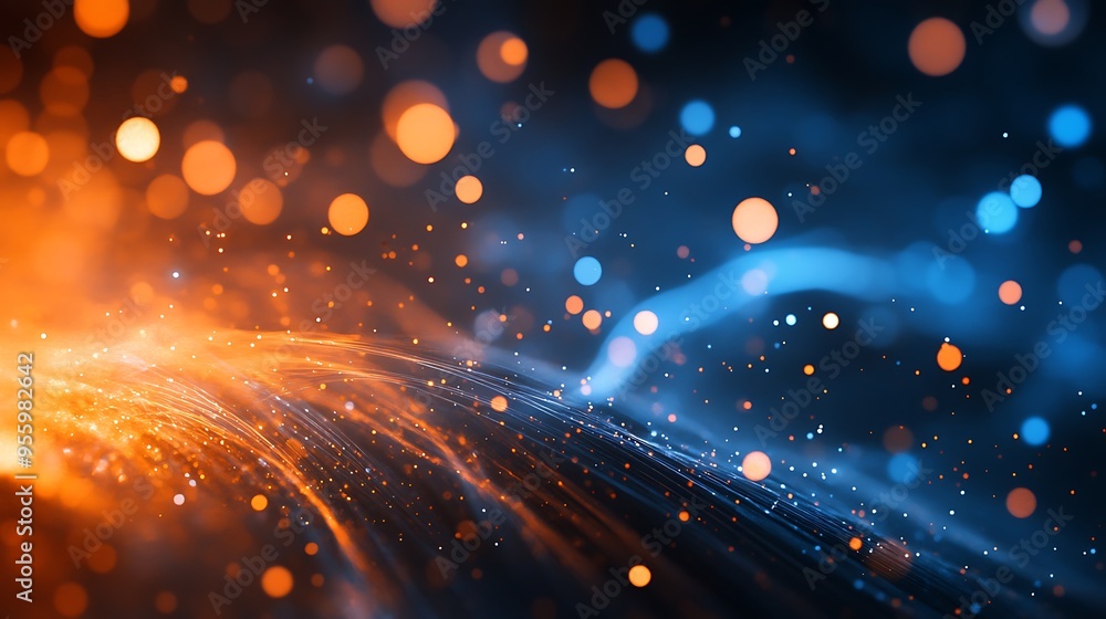 Abstract Blurry Background with Orange and Blue Lights Abstract Blurry Background with Orange and Blue Lights