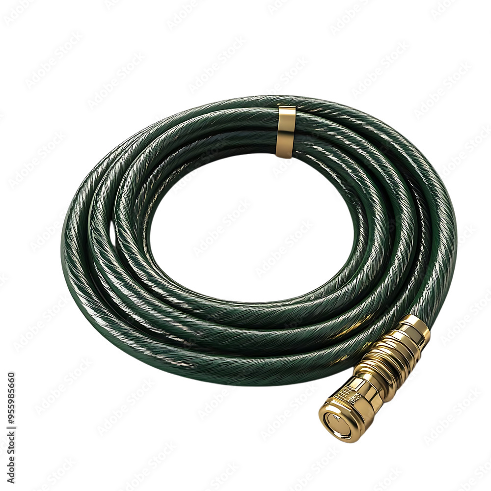 Green Garden Hose with Transparent Background for Easy Watering Green Garden Hose with Transparent Background for Easy Watering