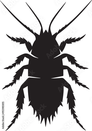 Roach vector black silhouette design for T-Shirt