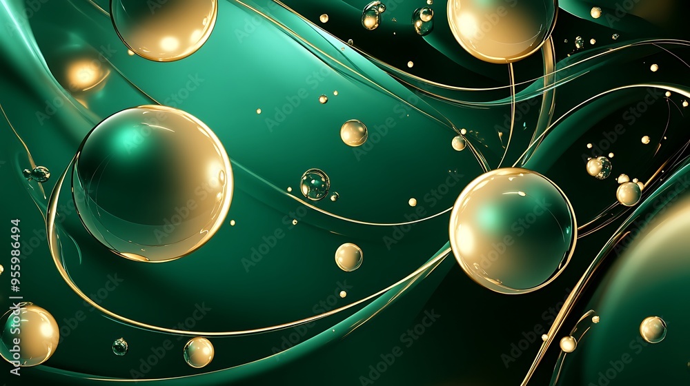 Obraz premium Abstract Green and Gold Background