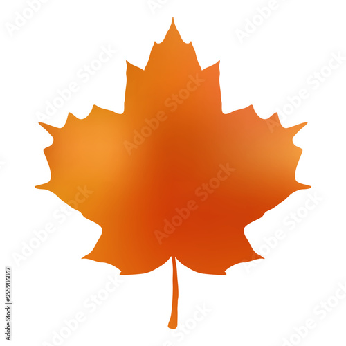 グラデーションに紅葉した楓の葉っぱ