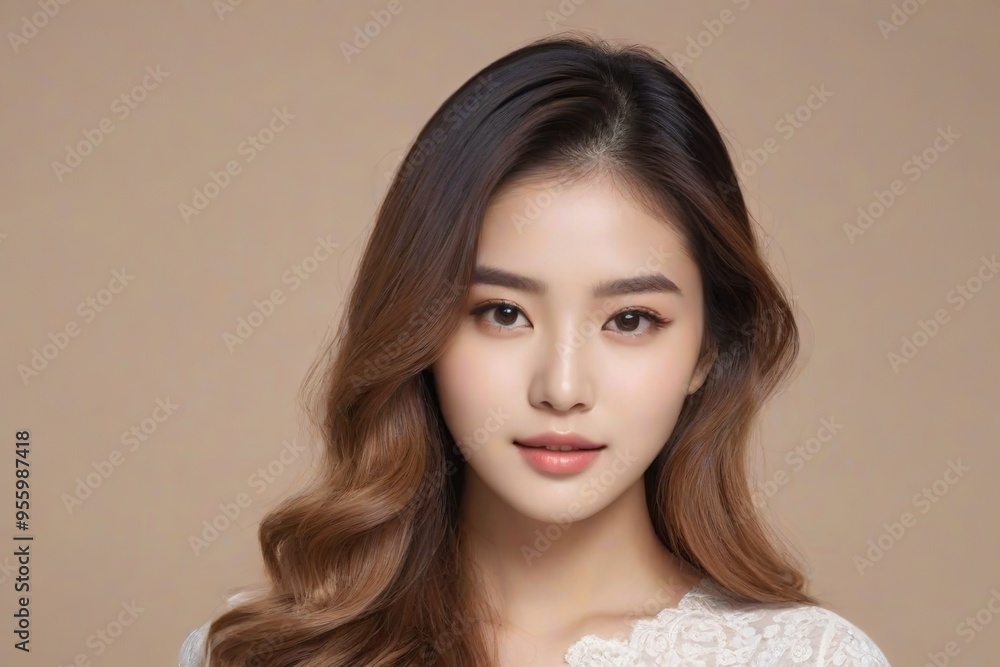 Beautiful Fashion Model with Flawless Skin and Sensual Lips Beautiful Fashion Model with Flawless Skin and Sensual Lips