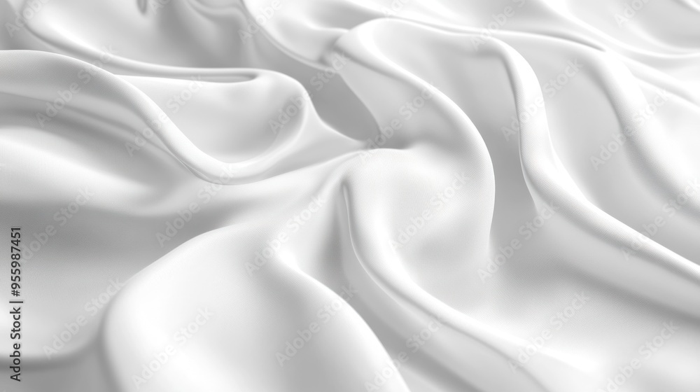 Elegant white satin silk with waves, abstract background. Elegant white satin silk with waves, abstract background.