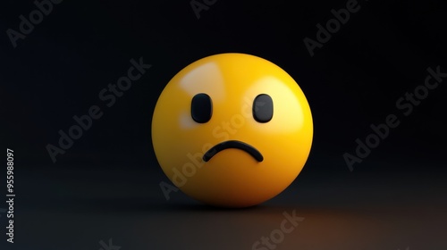 3D illustration of sad and frustrated face