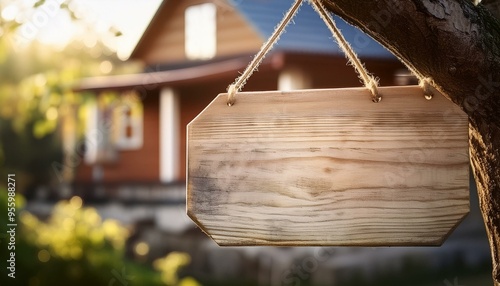 wooden sign on the fence sign, wood, wooden, board, hanging, signboard, blank photo