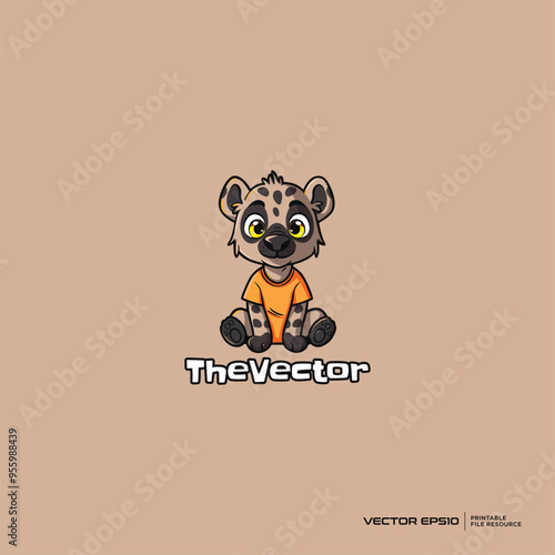 Sitting hyena logo, vector, mascot, character, cartoon, illustration, eps10