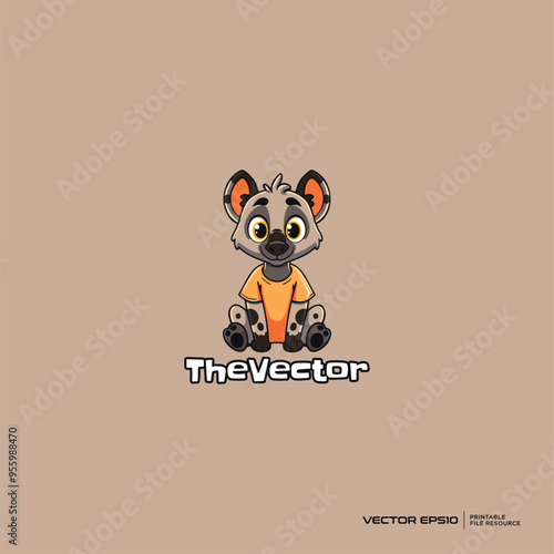Sitting hyena logo, vector, mascot, character, cartoon, illustration, eps10