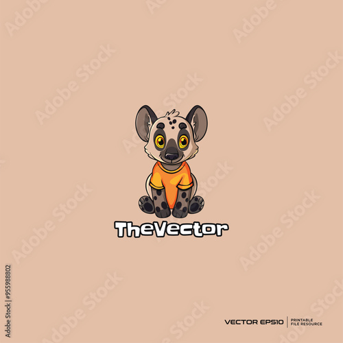 Sitting hyena logo, vector, mascot, character, cartoon, illustration, eps10