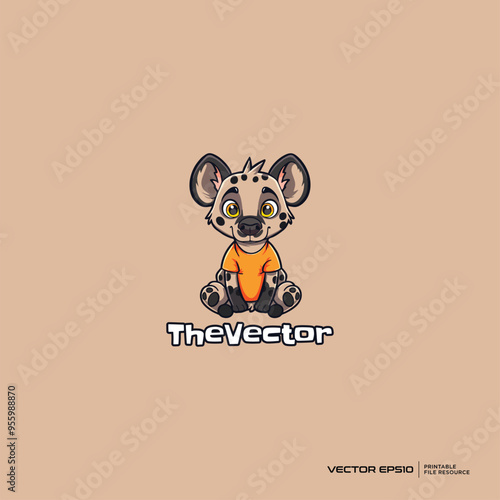 Sitting hyena logo, vector, mascot, character, cartoon, illustration, eps10