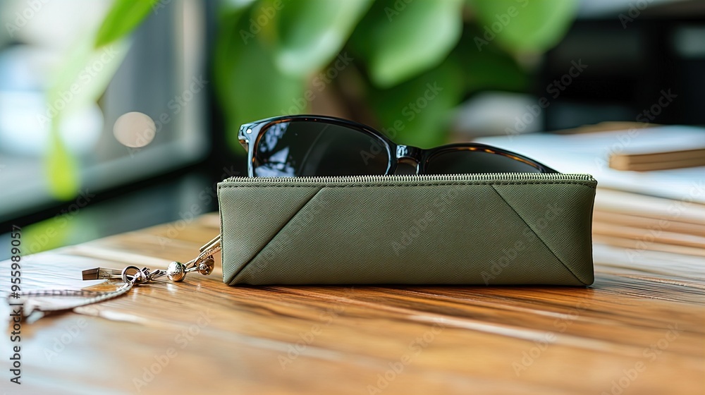Stylish Olive Green Glasses Pouch with Geometric Pattern: Perfect as a Fashionable Sunglasses Case or Trendy Decor Poster for Sporty Interiors! Stylish Olive Green Glasses Pouch with Geometric Pattern: Perfect as a Fashionable Sunglasses Case or Trendy Decor Poster for Sporty Interiors!