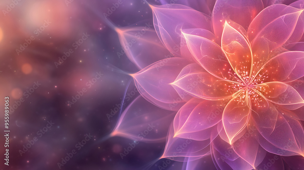 Digital art of a radiant pink lotus against the cosmos, symbolizing peace and the universe’s beauty. Digital art of a radiant pink lotus against the cosmos, symbolizing peace and the universe’s beauty.