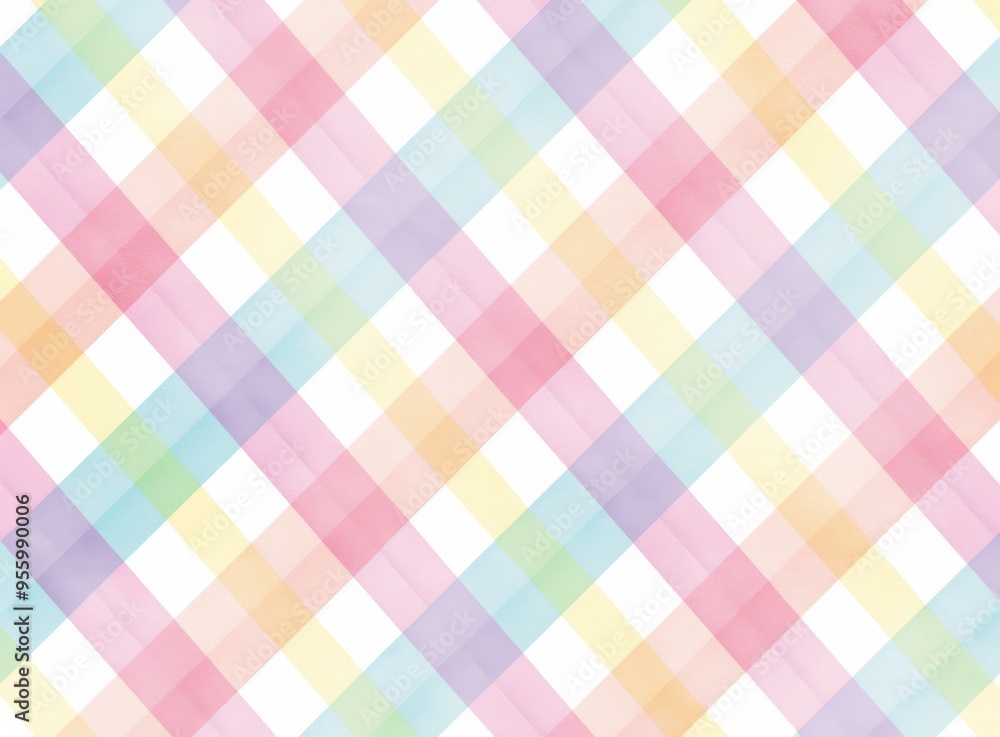 Cute Pastel Gingham Seamless Pattern Background with Soft Rainbow Colors and Copy Space Area for Dreamy Wallpaper Design Cute Pastel Gingham Seamless Pattern Background with Soft Rainbow Colors and Copy Space Area for Dreamy Wallpaper Design