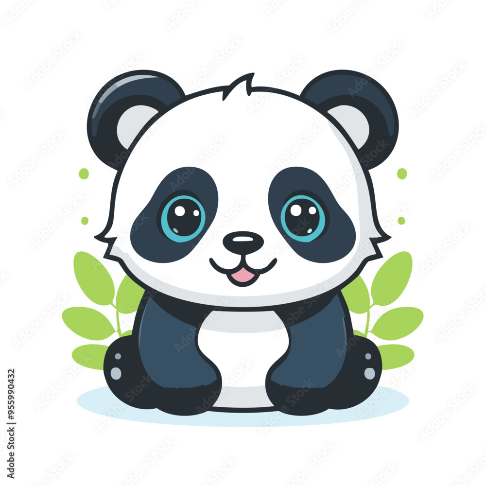 Fototapeta premium Panda Cute Small Cartoon Baby Animal Character