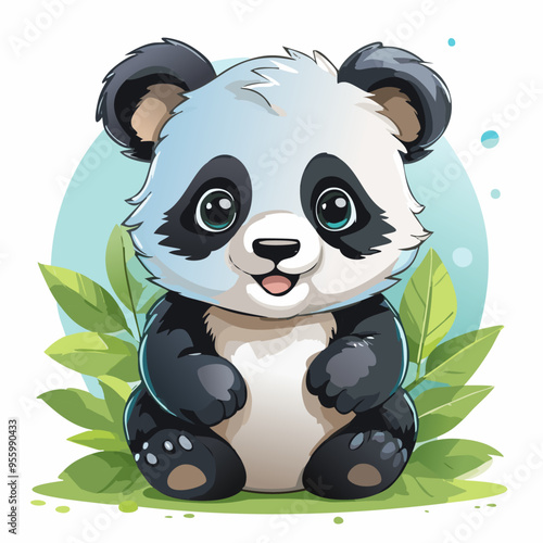 Panda Cute Small Cartoon Baby Animal Character
