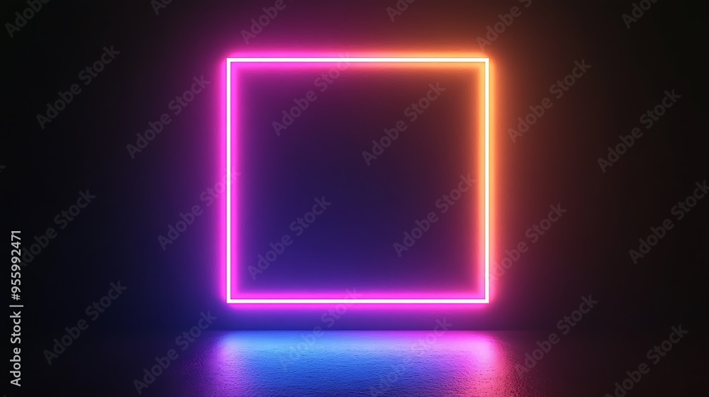 Neon Light Square Frame Neon Light Square Frame
