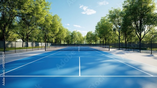 Tennis Court in a Park