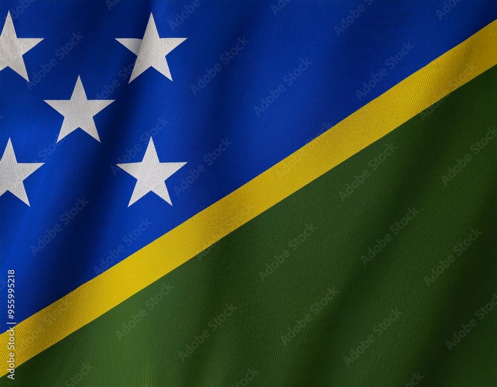 3d illustration of fluttering flag of Solomon Islands texture 3d illustration of fluttering flag of Solomon Islands texture