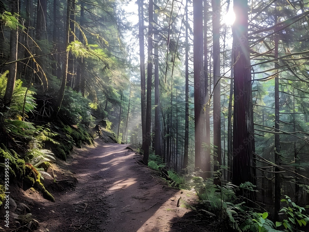 Obraz premium footpath in the forest