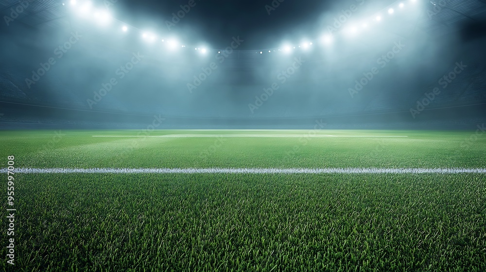 Obraz premium Soccer Stadium Night Game